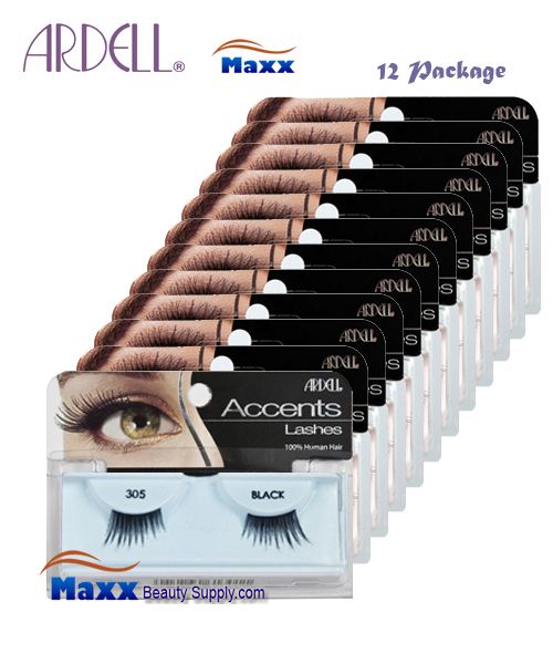 12 Package - Ardell Fashion Lashes Eye Lashes 305 - Black